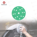 Automotive Hook Loop Paper Sandpaper Disc abrasivos Película verde